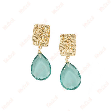 lightweight quality golden square earrings